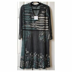 NWT Ming Wang Stripe Jacquard Knit Dress - L | Quiet Luxury Workwear
